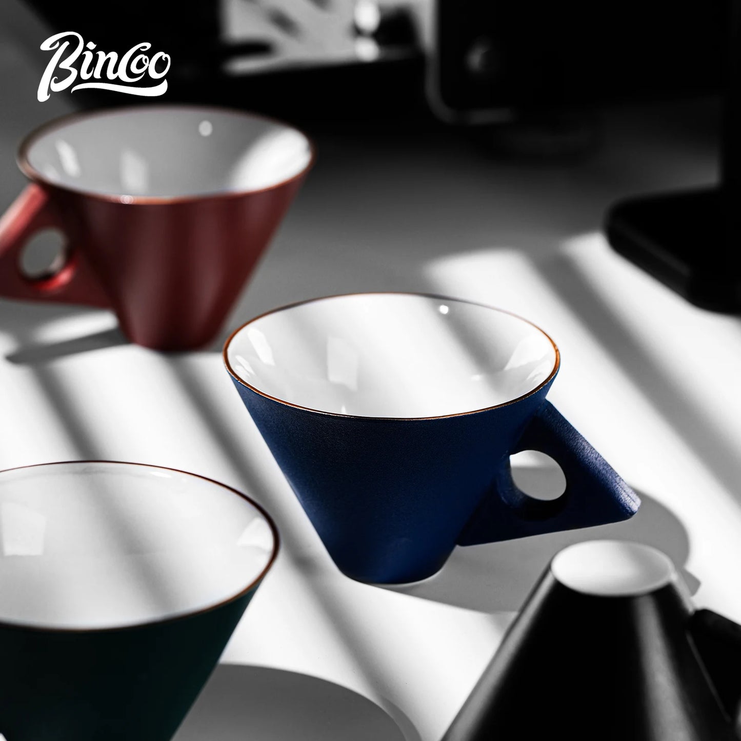 Bincoo Premium 220ml Ceramic Mug Set Ideal for Espresso Latte Mocha and Coffee Tasting Professional Grade Cups Elegant Design