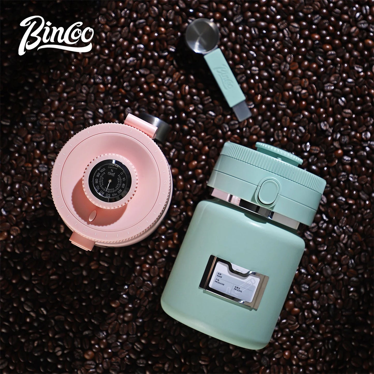 Bincoo 1000ML Stainless Steel Sealed Coffee Canister Vacuum Coffee Beans Bags Storage Camping Airtight Container For Food Fresh