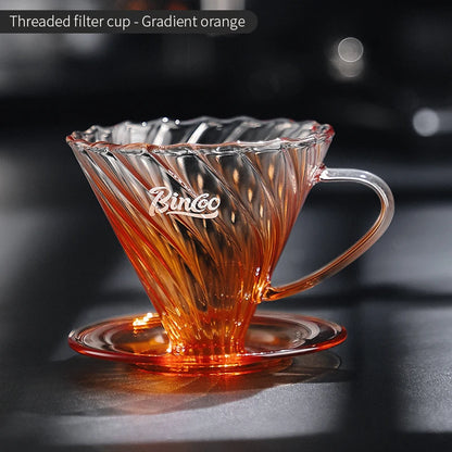 Bincoo Pour Over Coffee Maker Reusable Filter Dripper Glass Coffee Hand Brewing Coffee Sharing Pot Funnel Filter Cups Barista