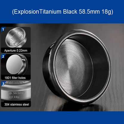 BINCOO Precision High Extraction Matrix 51/58.5mm Basket Filter,Micro Sieve Filter Basket Stainless Steel Portafilter Basket Net