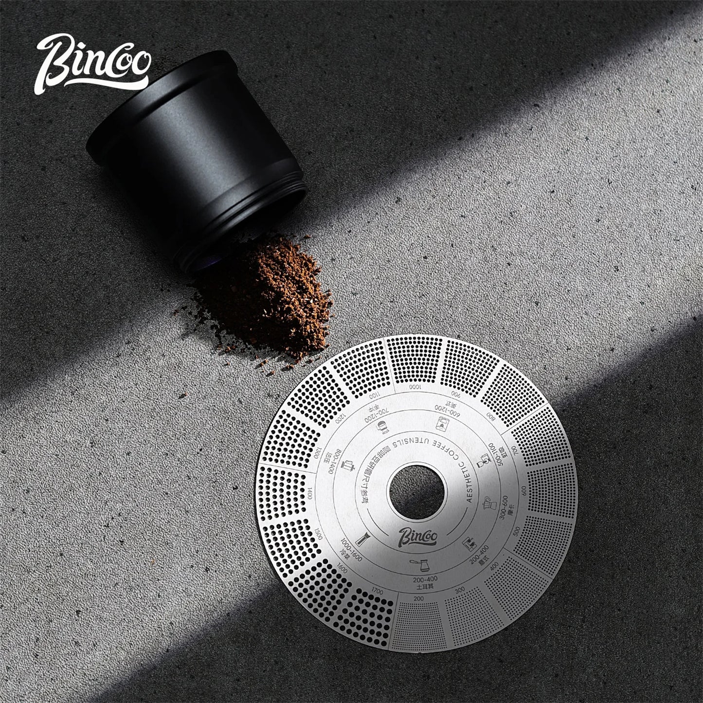 Bincoo GYKF2330 Coffee Grind Size Guide Card for Comparing Fineness and Coarseness Espresso and Pour Over Coffee to Achieve Ideal Grind