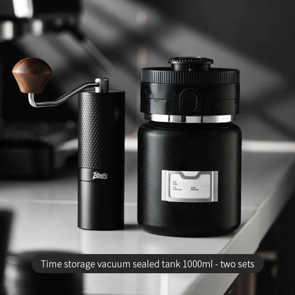 Bincoo 1000ML Coffee Bean Vacuum Airtight Sealed Tank Stainless Steel Grain Tea Nut Keep Fresh Storage Jars Kitchen Sealed Cans