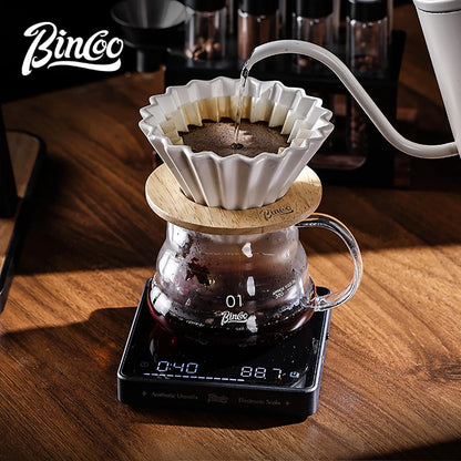 Bincoo Digital Coffee Scale with Flow Rate Timer 3 Smart Modes 0.1g High Precise for Espresso Pour Over Barista Kitchen Scale
