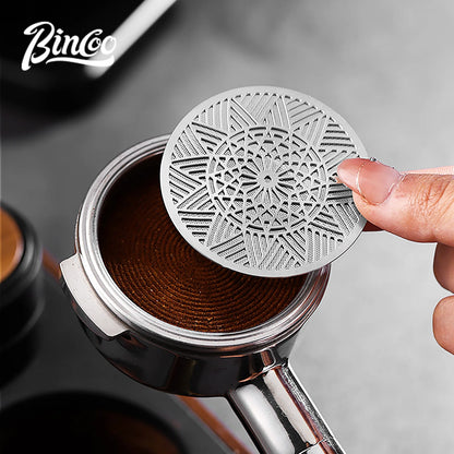 Bincoo Kaleidoscope Secondary Water Distribution Net Italian Coffee Powder Bowl Sintered Piece for Uniform Extraction Stainless