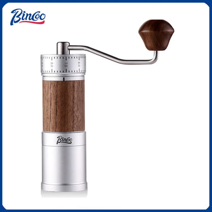 Bincoo Manual Coffee Grinder 38mm CNC 420 6-Star Steel Burr 9-Grade External Adjustment Aluminum Body for Precise Hand Grinding