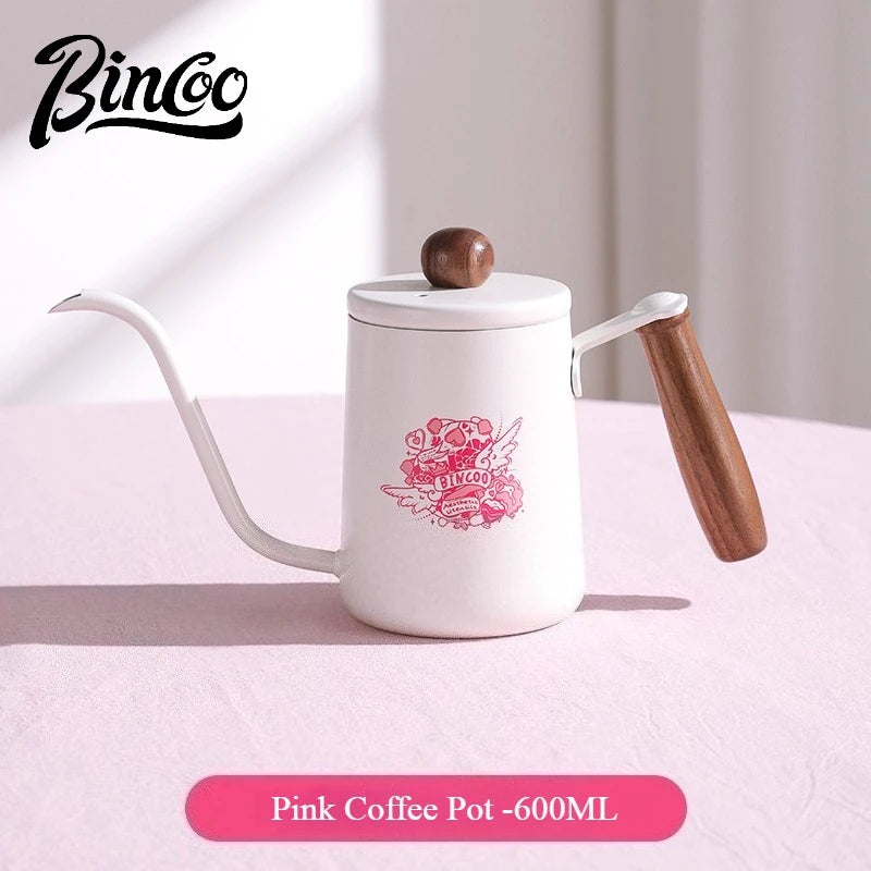 Bincoo 600 ML Coffee Gooseneck Kettle Cafe Camping Drip Pot  Barista Accessories Tools Coffeeware Utensils Tea Water