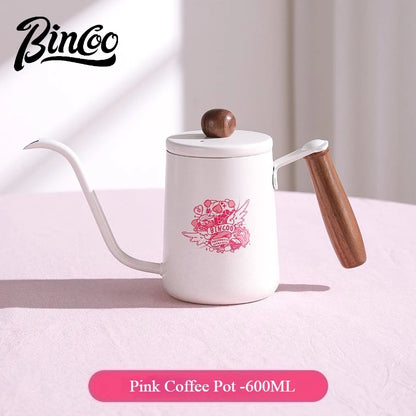 Bincoo 600 ML Coffee Gooseneck Kettle Cafe Camping Drip Pot  Barista Accessories Tools Coffeeware Utensils Tea Water