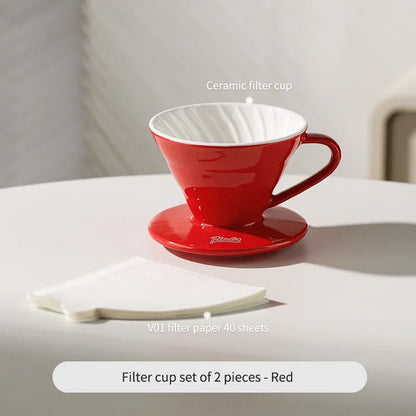 Bincoo GYKF0679 Drip Coffee Set with Ceramic Filter and Glass Carafe All in One Pour Over Brewing Ideal for Beginners Gift Presentation