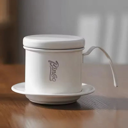 Bincoo Stainless Steel Coffee Filter Infuse Cup Vietnamese Coffee Dripper Maker Pot Portable Coffee Dripper French Press pot