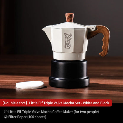 Bincoo GYKF2291 Professional 3Valve Moka Pot Construction 2-3 pa Pressure System Eagle Spout Design Prevents Leakage Home Coffee Brewing