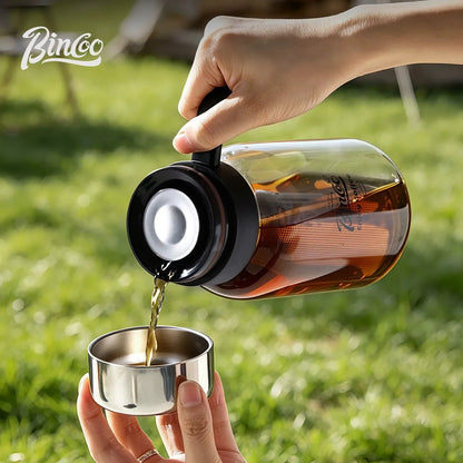 Bincoo Cold Brew Coffee Maker Glass Cold Brew Pitcher with Fine Mesh Filter & Handle Portable Iced Coffee Infuser Bottle