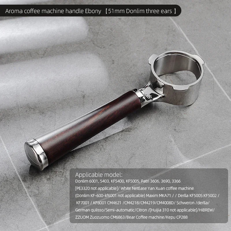 Bincoo Aroma Bottomless Portafilter, Walnut 58mm Universal, Espresso Machine Upgrade, Open Design Fits Delonghi Dongling