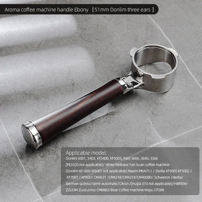 Bincoo Aroma Bottomless Portafilter, Walnut 58mm Universal, Espresso Machine Upgrade, Open Design Fits Delonghi Dongling