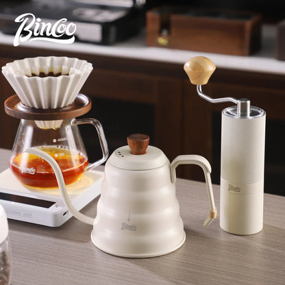 BINCOO 600ML Hand Brewed Coffee Pot 304 Stainless Steel Household Narrow Mouth Coffee Drip Kettle Pot Pour Over Coffee Tea Pots
