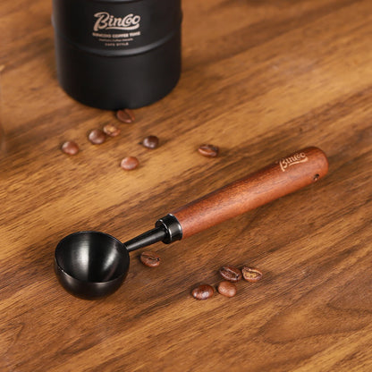 Bincoo Walnut Handle Coffee Scoop, 304 Stainless Steel Measuring Spoon for Coffee Beans, Gram Measurement Design