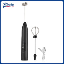 Bincoo Portable Dual Head Milk Frother  USB Rechargeable Stainless Steel Coffee Mixer with 3 Speeds for Smooth Latte Foam Coffee
