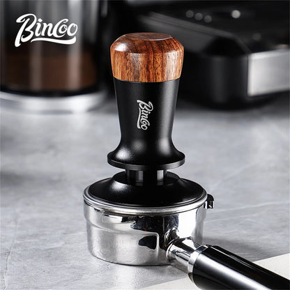 Bincoo Professional Coffee Tamper 51/58mm Spring Pressure Threaded Base Auto Leveling for Portafilter Use