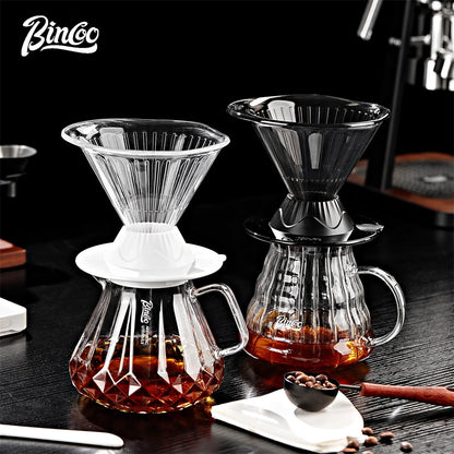 BINCOO 600ml Reusable Immersion Coffee Dripper Filters Smart Pour Over Drip Hand-Brewed Coffee Maker Tritan Coffee Filters Cup