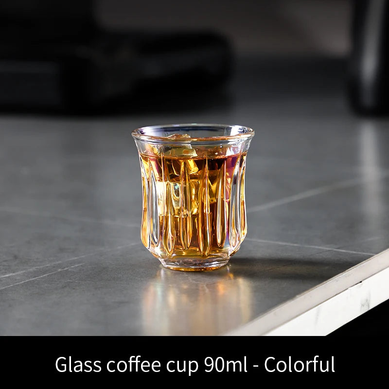BINCOO 90ml-400ml Glass Coffee Cup Drinking Glasses for Espresso Cappuccino Latte Mug Juice Cocktails Home Kitchen Barista Tools