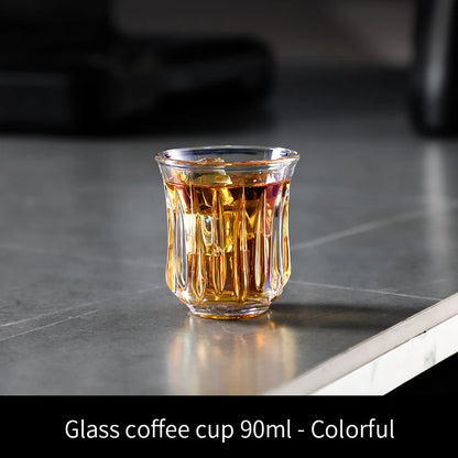 BINCOO 90ml-400ml Glass Coffee Cup Drinking Glasses for Espresso Cappuccino Latte Mug Juice Cocktails Home Kitchen Barista Tools