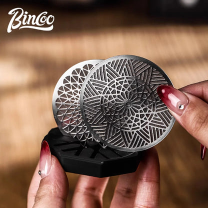 Bincoo Kaleidoscope Secondary Water Distribution Net Italian Coffee Powder Bowl Sintered Piece for Uniform Extraction Stainless