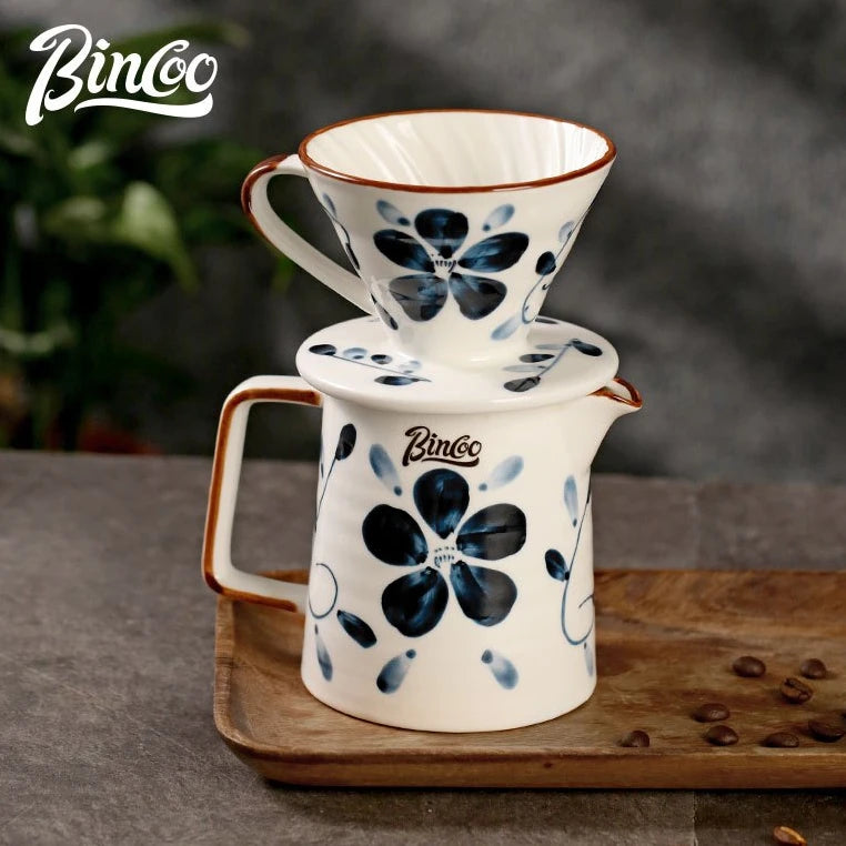 Bincoo Hand Brewing Coffee Pot Set Ceramic Filter Cup Sharing Pot Coffee Kettle Coffee Utensils 400ML 600ML