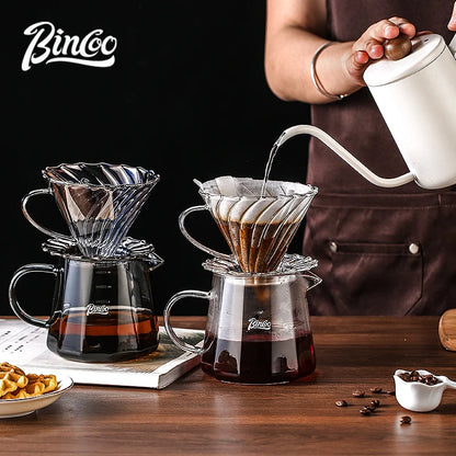 Bincoo 500ml 700ml Coffee Servers Maker Glass Coffee Sharing Pot for Drip Manual Pour over Coffee Pot for Home/Office/Café