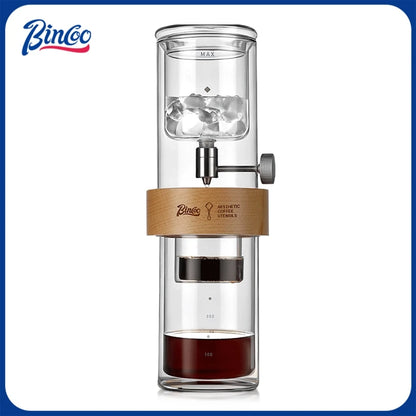 Bincoo GYKF2287 Large Capacity Cold Brew Coffee Pot Double Walled Glass Construction Slow Drip Filtration Perfect for Home Use andBarista