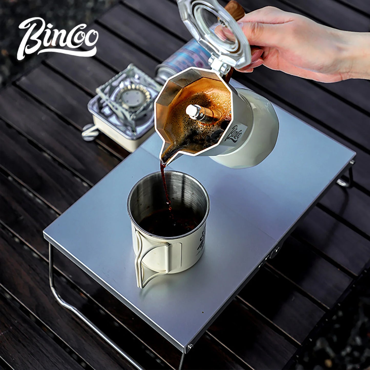 BINCOO Camping Portable Foldable Table Mini Coffee Tables Ultralight Outdoor Hiking Picnic Table Aluminum Alloy Small Table BBQ