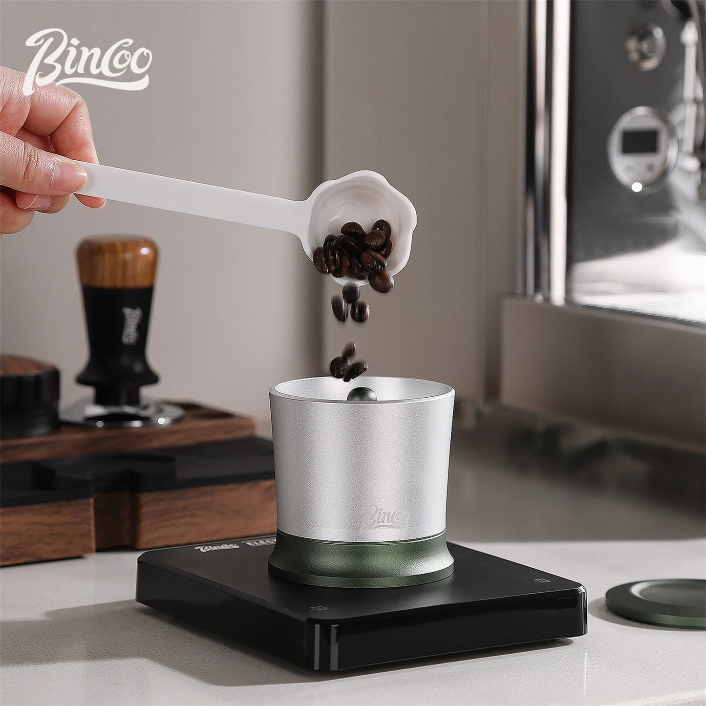 BINCOO 58mm Dosing Shakers Espresso Coffee Powder Receiver Container Espresso Grounds Dosing Cup Barista Coffee Accessories