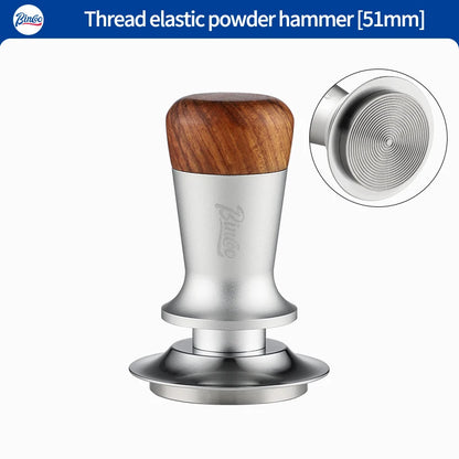 Bincoo Professional Coffee Tamper 51/58mm Spring Pressure Threaded Base Auto Leveling for Portafilter Use