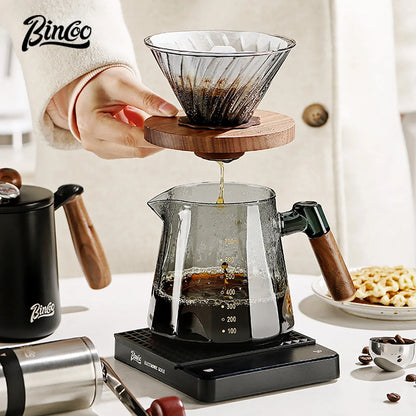 Bincoo 800ml Barista Pour Over Coffee Maker Set Glass Carafe Coffee with Glass Coffee Filter Drip Espresso Maker for Home&Office