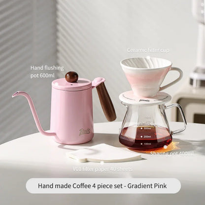 Bincoo GYKF0679 Drip Coffee Set with Ceramic Filter and Glass Carafe All in One Pour Over Brewing Ideal for Beginners Gift Presentation