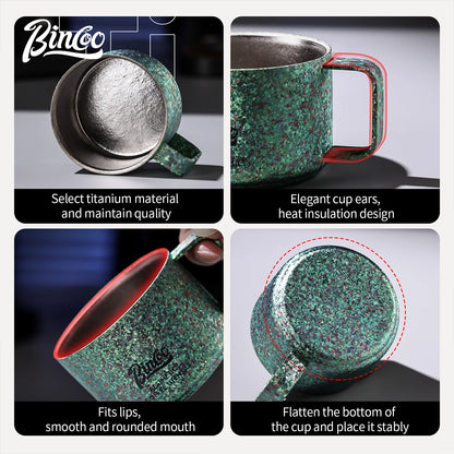 Bincoo Professional Pure Titanium Cup 45g Net Weight High Strength Lightweight Design 5 Colors Available Extreme Durability