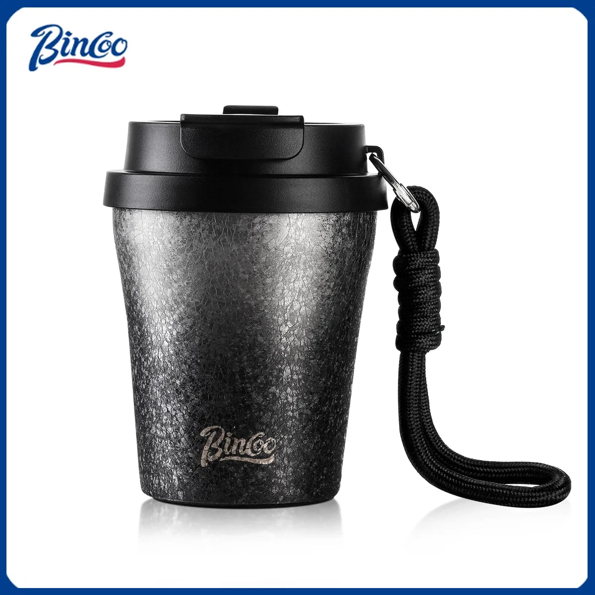 Bincoo 280ml Double Wall Ceramic Lined Travel Mug Portable Car Insulated Cup Stainless Steel Thermal Cup for Camping & Daily