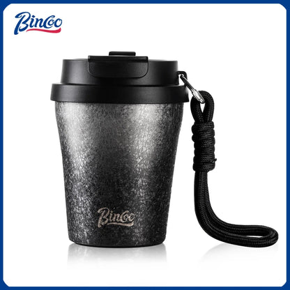 Bincoo 280ml Double Wall Ceramic Lined Travel Mug Portable Car Insulated Cup Stainless Steel Thermal Cup for Camping & Daily