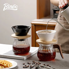 Bincoo 400ml Pour Over Coffee Dripper Espresso Pot Set Coffee Kettle Brewing Cup Threaded Ceramic Funnel Filter Cup Tea Pot