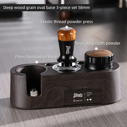 Bincoo Coffee Espresso Distributor 51/58mm Cloth Powder Hammer Machine Leveler Tool Coffee Tamper Storage Base Coffee Holder Set