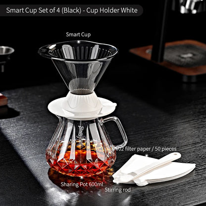 BINCOO 600ml Reusable Immersion Coffee Dripper Filters Smart Pour Over Drip Hand-Brewed Coffee Maker Tritan Coffee Filters Cup