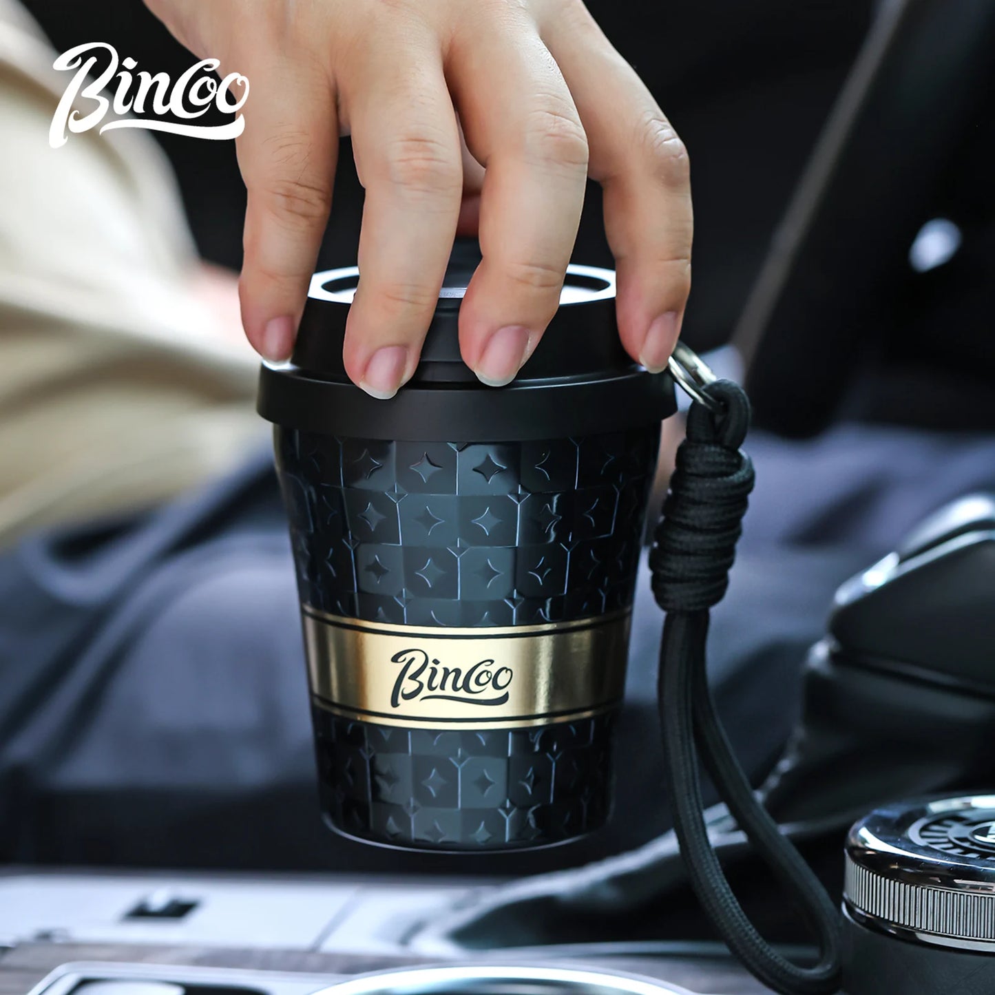 BINCOO 280/500ml Portable Coffee Thermos Cup Double Layered Ceramic Inner Wall Stainless Steel Car Travel Leak-proof Coffee Mugs