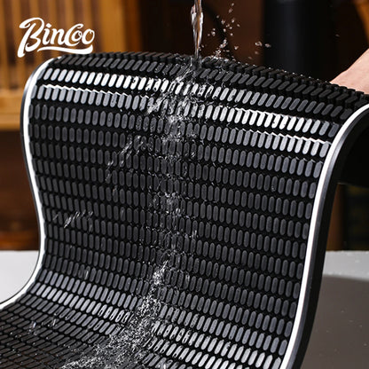 Bincoo Espresso Coffee Tamper Mat PVC Tamping Holder Anti-Skid Coffee Bar Mat for Delonghi Breville Portafilter Barista Tools