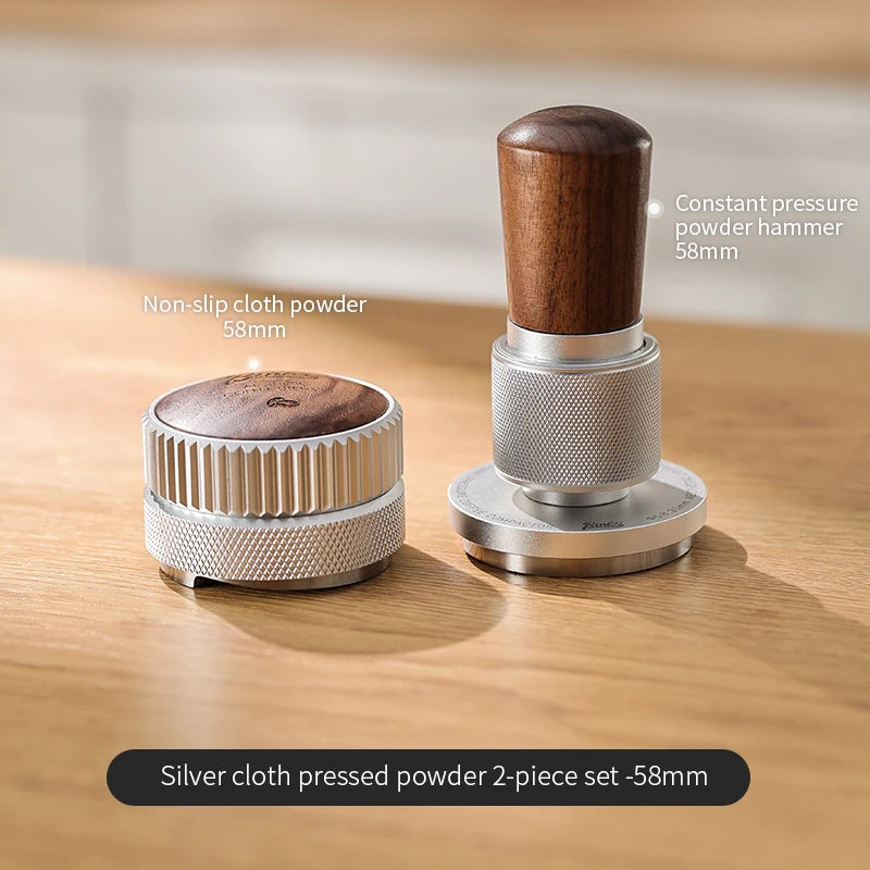 Bincoo 30LB Impact Force Tamper Set with Solid Wood Distributor 51/58mm Constant Pressure Self-Leveling Espresso Tool Kit