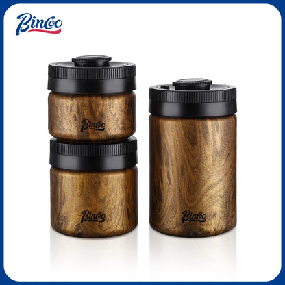 Bincoo Coffee Bean Vacuum Sealed Canister Fresh-Keeping Household Coffee Powder Storage Canister Stainless Steel Titanium