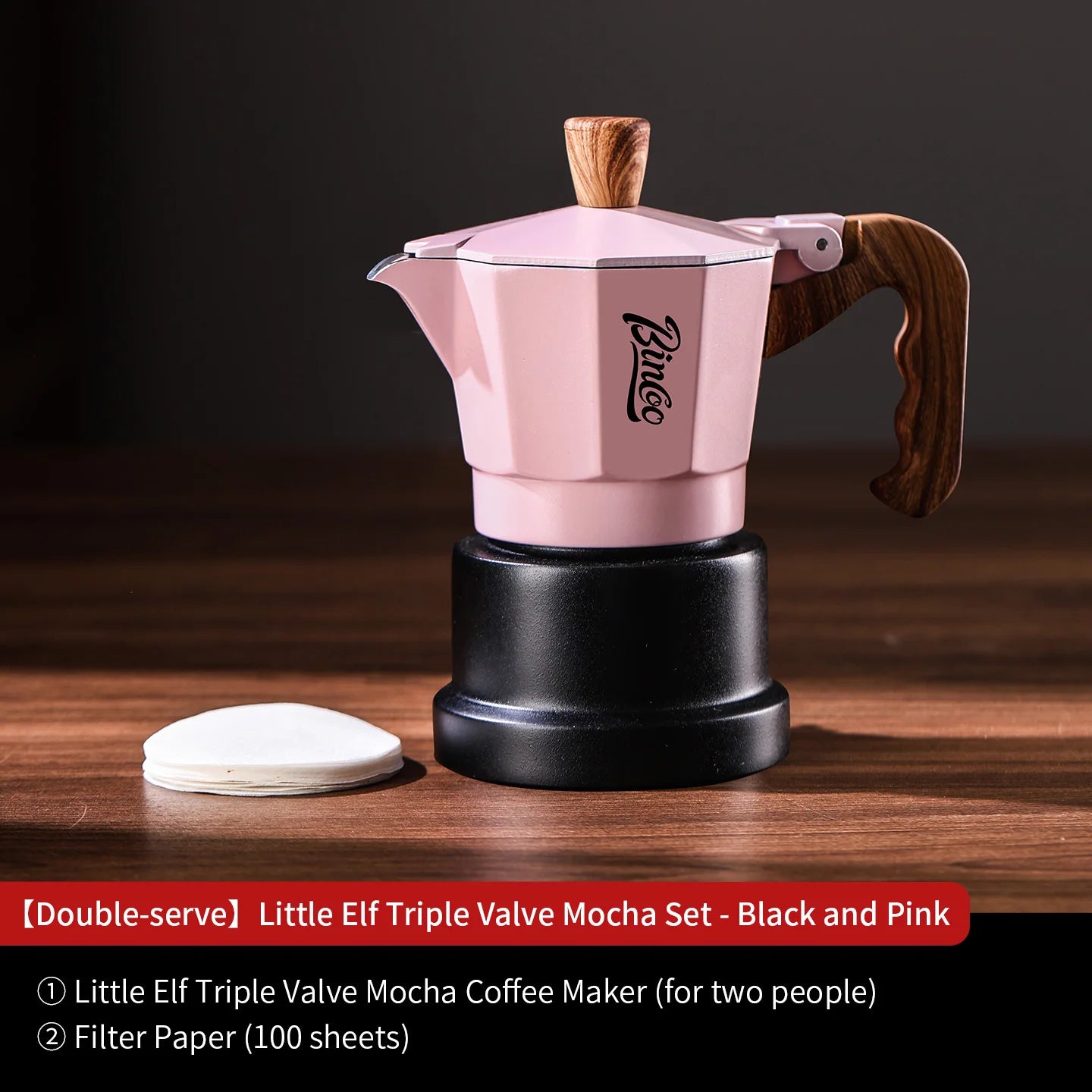 Bincoo GYKF2291 Professional 3Valve Moka Pot Construction 2-3 pa Pressure System Eagle Spout Design Prevents Leakage Home Coffee Brewing