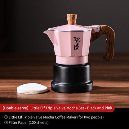 Bincoo GYKF2291 Professional 3Valve Moka Pot Construction 2-3 pa Pressure System Eagle Spout Design Prevents Leakage Home Coffee Brewing