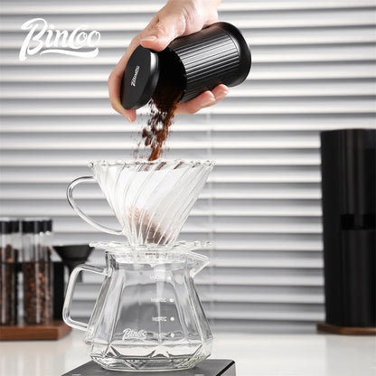 Bincoo Aluminum Alloy Coffee Powder Spreader With Five Powder sifter Mesh Shaker Duster Powder Sieve Professional Home Barista