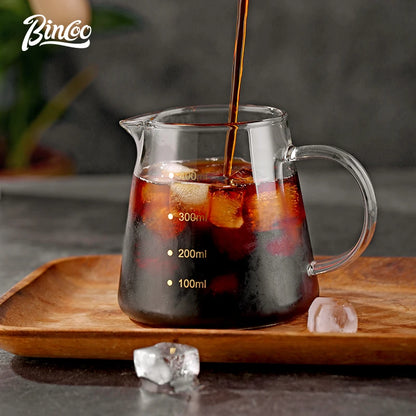 Bincoo 450ml Portable Coffee Sharing Pot – Elegant Coffee Carafe for Latte & Afternoon Tea Smooth Pour Comfort Grip