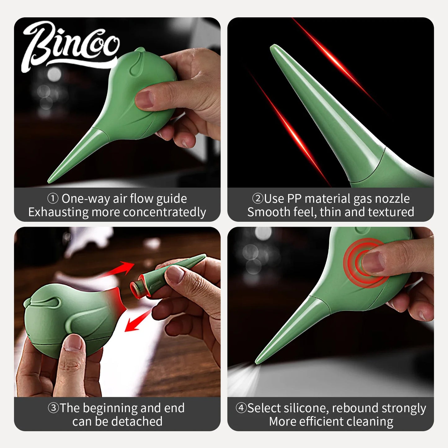 Bincoo Bird Air Blower Dust Blaster Coffee Grinder Cleaning Unidirectional Airflow for Powder Cameras Sensor Lens Cleaning