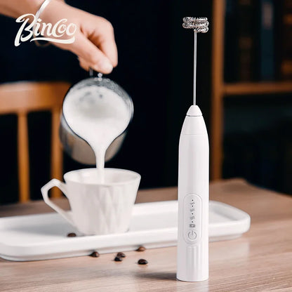 BINCOO Electric Milk Foamer Blender Stainless Steel Handheld Milk Frother Wireless Coffee Whisk Mixer Egg Beater Kitchen Tools
