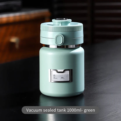 Bincoo 1000ML Stainless Steel Sealed Coffee Canister Vacuum Coffee Beans Bags Storage Camping Airtight Container For Food Fresh